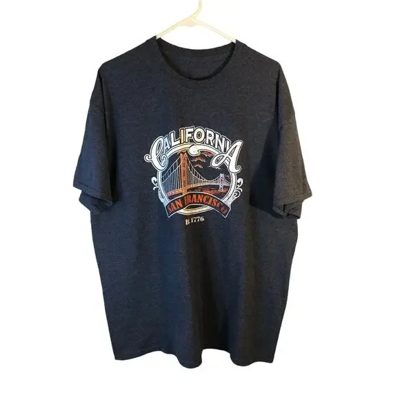 San Francisco California Golden Gate Bridge Blue Graphic T-Shirt Size 2XL - Picture 1 of 2